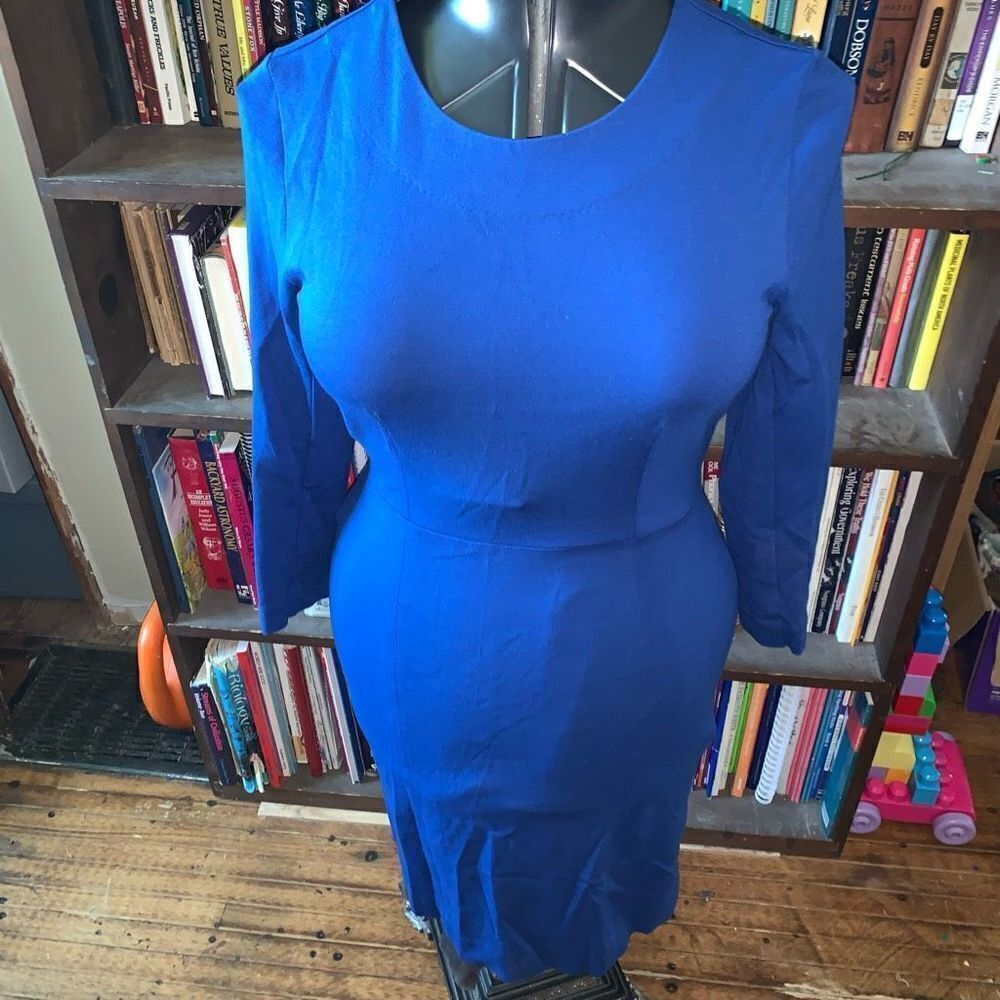 J Crew royal blue stretchy knit princess seams size 2 dress